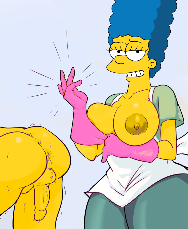 dominant_female domination femdom housewife latex_gloves marge_simpson prostate prostate_massage prostate_milking submissive_male tagme the_simpsons