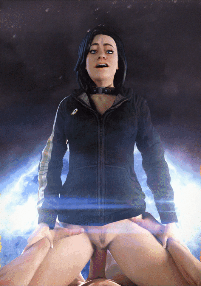 2014 3d black_hair bottomless bouncing_breasts breasts cgi clothing collar cowgirl_position duo faceless_male female first_person_view gif hair hetero human jacket looking_at_viewer male mammal mass_effect miranda_lawson nipples not_furry nude on_top open_mouth penetration penis pubic_hair pussy sex source_filmmaker space ssppp_(artist) straddling sun undressing vaginal video_games waist_grab