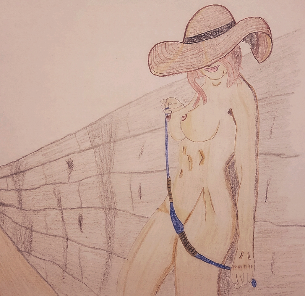 big_breasts nude_female pencil topless
