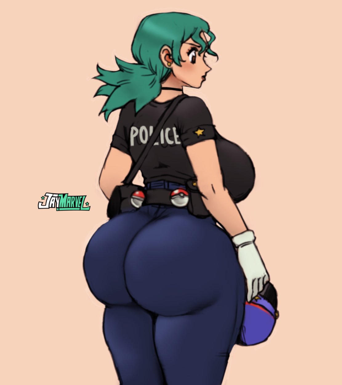 1girl 1girl 1girl ass big_ass big_breasts breasts dat_ass doodle female_only game_freak hat huge_ass jay-marvel meme nintendo officer_jenny pokemon pokemon_(game) pokemon_xy police police_hat police_officer police_uniform policewoman sideboob solo_female stockings thicc_french_policewoman thighs tight_clothing tight_pants