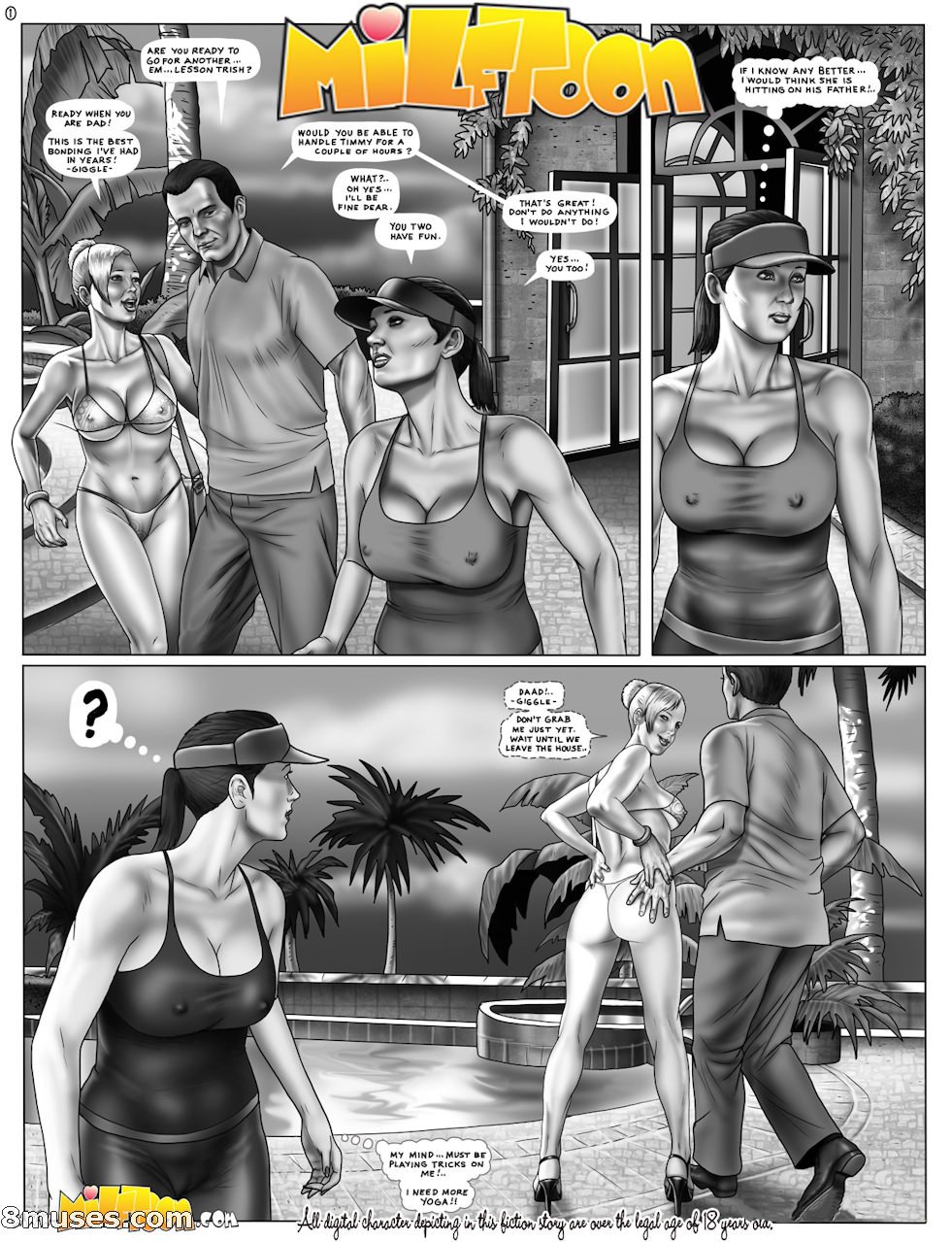 comic incest milf milftoon monochrome mother_and_son sex uncensored