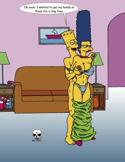 bart_simpson breast_grab breasts incest marge_simpson the_fear the_simpsons yellow_skin