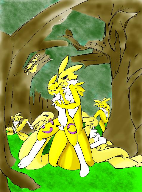 1_female 1_girl 3_fingers 3_toes 9_anthro ambiguous_gender anthro anthro/anthro anthro_canine anthro_fox breasts canine cunnilingus digimon female female_anthro female_anthro_fox female_only female_renamon forest fox fur furry masturbation multiple_girls nude outdoors pussy renamon sitting standing toei_animation vixen white_fur yellow_fur yin_yang