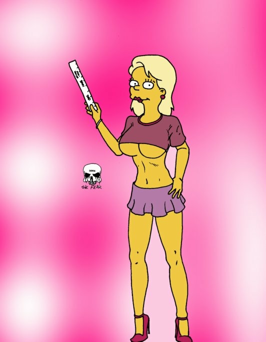 greta_wolfcastle tagme the_fear the_simpsons yellow_skin