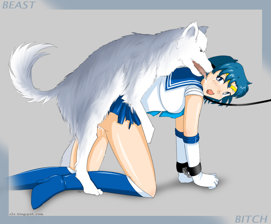 1boy 1girl all_fours ambiguous_penetration ami_mizuno beastiality bishoujo_senshi_sailor_moon blue_skirt bondage boots canine clothed doggy_position elbow_gloves female female_human/male_feral feral feral_on_female feral_on_human gloves handcuffs human human/feral male male/female mizuno_ami on_all_fours penetration questionable_consent s2x sailor_mercury sailor_moon serafuku sex short_hair skirt taken_from_behind tiara wolf