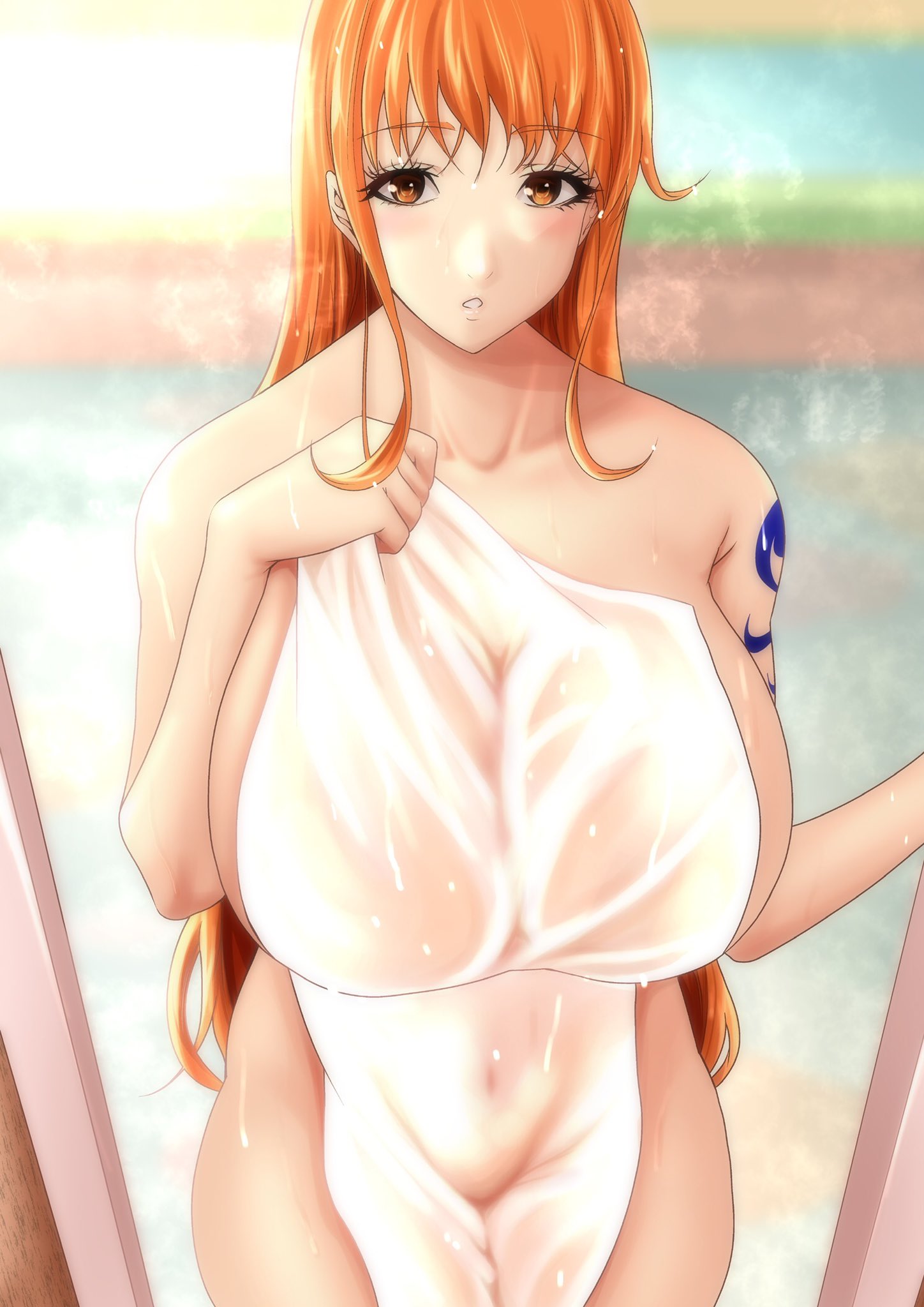 1girl 1girl 1girl after_shower big_ass big_ass big_breasts breasts female_focus female_only high_res hips huge_ass huge_breasts long_hair looking_at_viewer mature mature_female moriton nami one_piece orange_hair solo_female solo_focus tagme tattooed_arm thick_ass thick_hips thick_legs thick_thighs towel