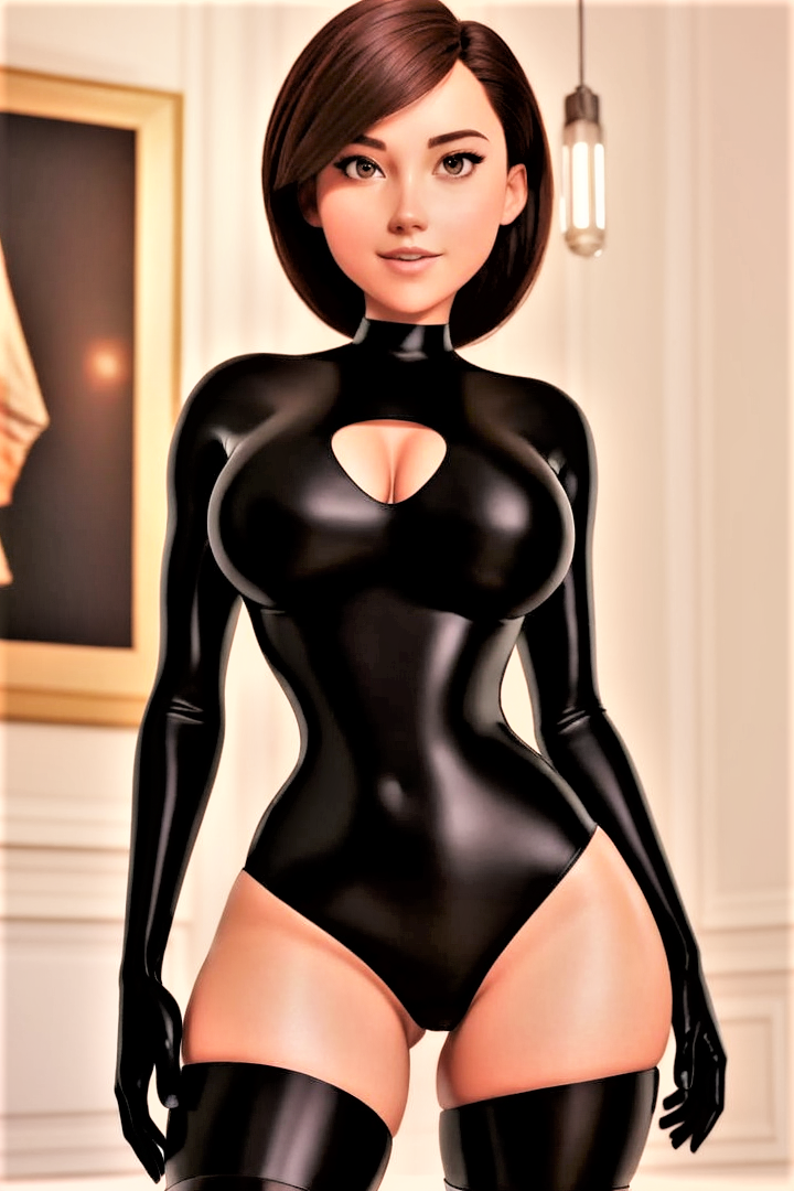 big_breasts bodysuit helen_parr rubber_suit the_incredibles thigh_high_boots thighs
