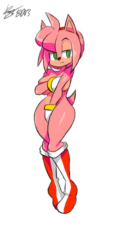 1girl amy_rose anthro bigdead93 breasts nude sonic_(series)