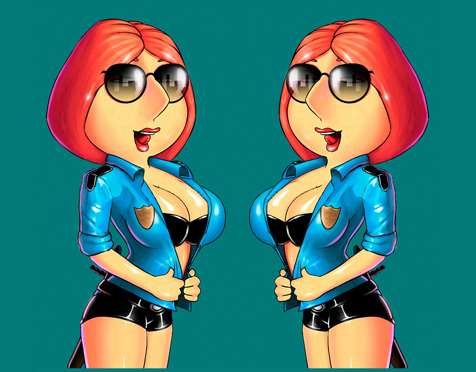 1girl big_breasts breasts family_guy female_only lois_griffin nightstick strike-force sunglasses
