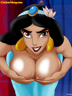 aladdin_(series) alluring bent_over big_breasts breasts cartoonvalley.com cleavage disney helg_(artist) princess_jasmine