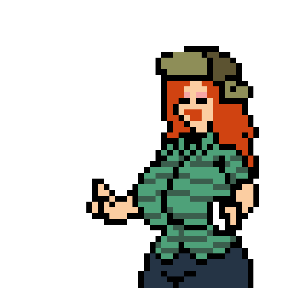animated big_breasts breasts disney erect_nipples freckles gif gravity_falls hat long_hair nipples orange_hair pixel_art solo topless wendy_corduroy white_background
