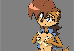 animated animated_gif black_nose blue_eyes breasts female furry gif lactating mammal milk nipples rodent sally_acorn sega sonic_(series) squeeze squirrel squirt trey_blaze wet