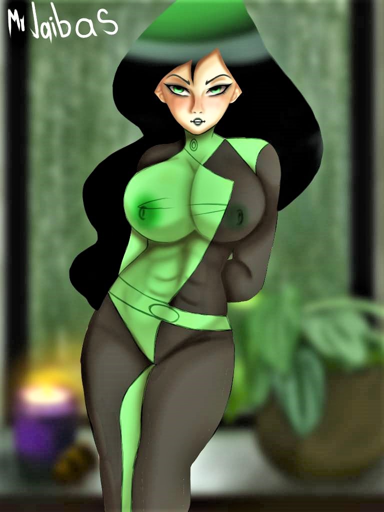 bodysuit breasts erect_nipples kim_possible see-through shego thighs