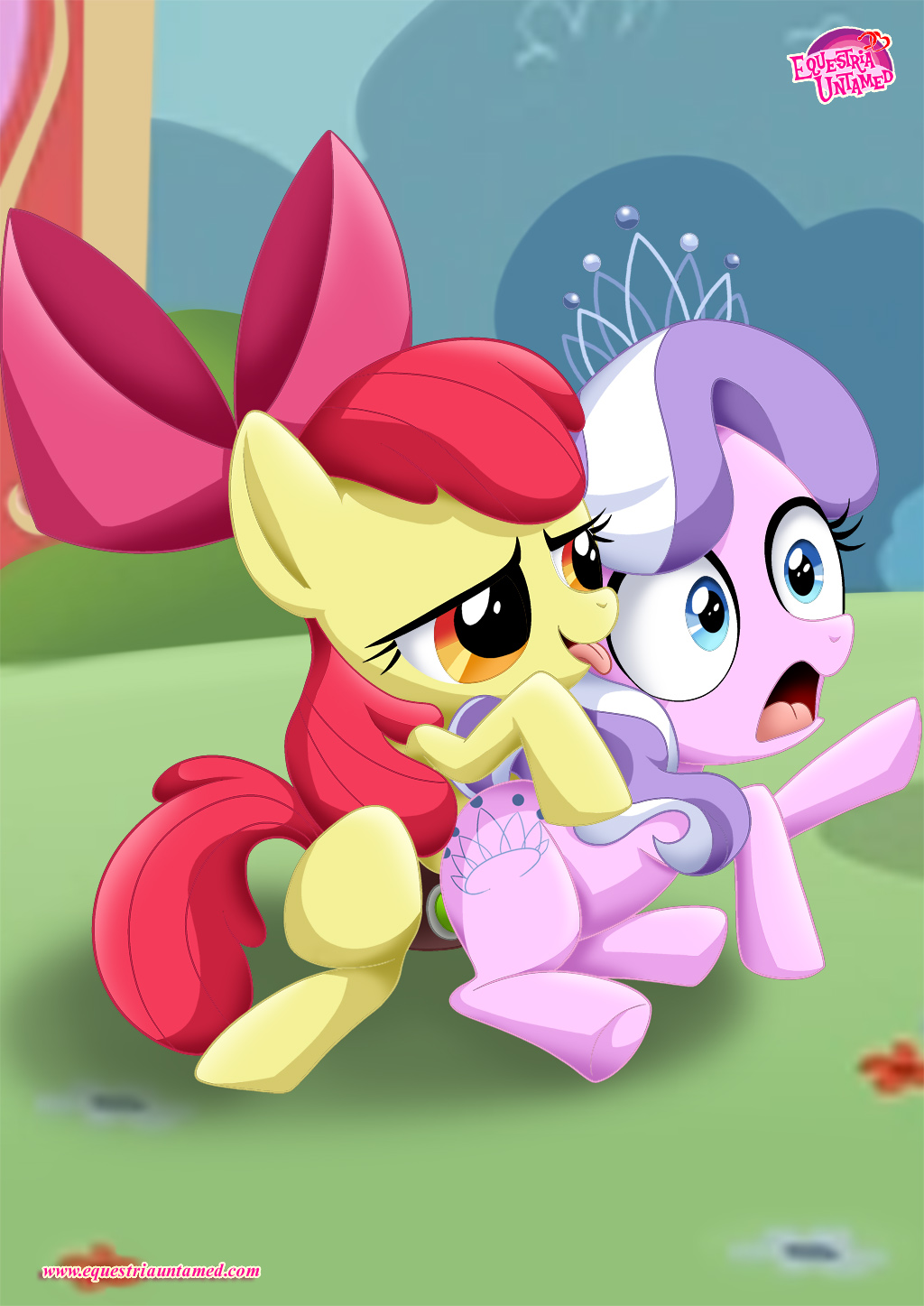 apple_bloom apple_bloom_(mlp) bbmbbf diamond_tiara diamond_tiara_(mlp) equestria_untamed friendship_is_magic hasbro my_little_pony palcomix