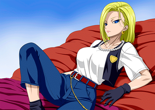 android_18 ass blonde_hair bra breasts dragon_ball_z gif nude panties pussy
