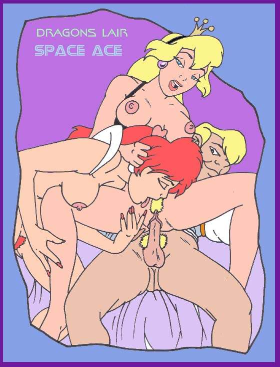 ace ace_(space_ace) areolae breasts crossover dragon's_lair karstens kimberly kimberly_(space_ace) nipples penis princess_daphne space_ace tagme