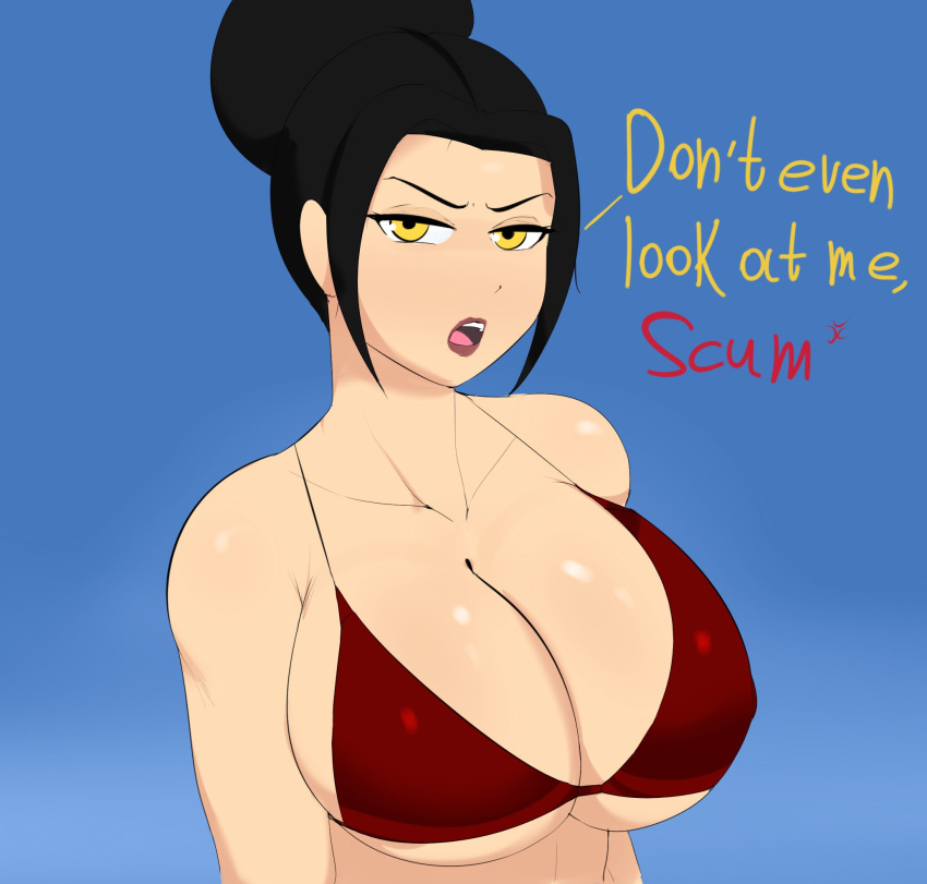 1girl avatar:_the_last_airbender azula big_breasts breasts cleavage female_only g3mma huge_breasts upper_body