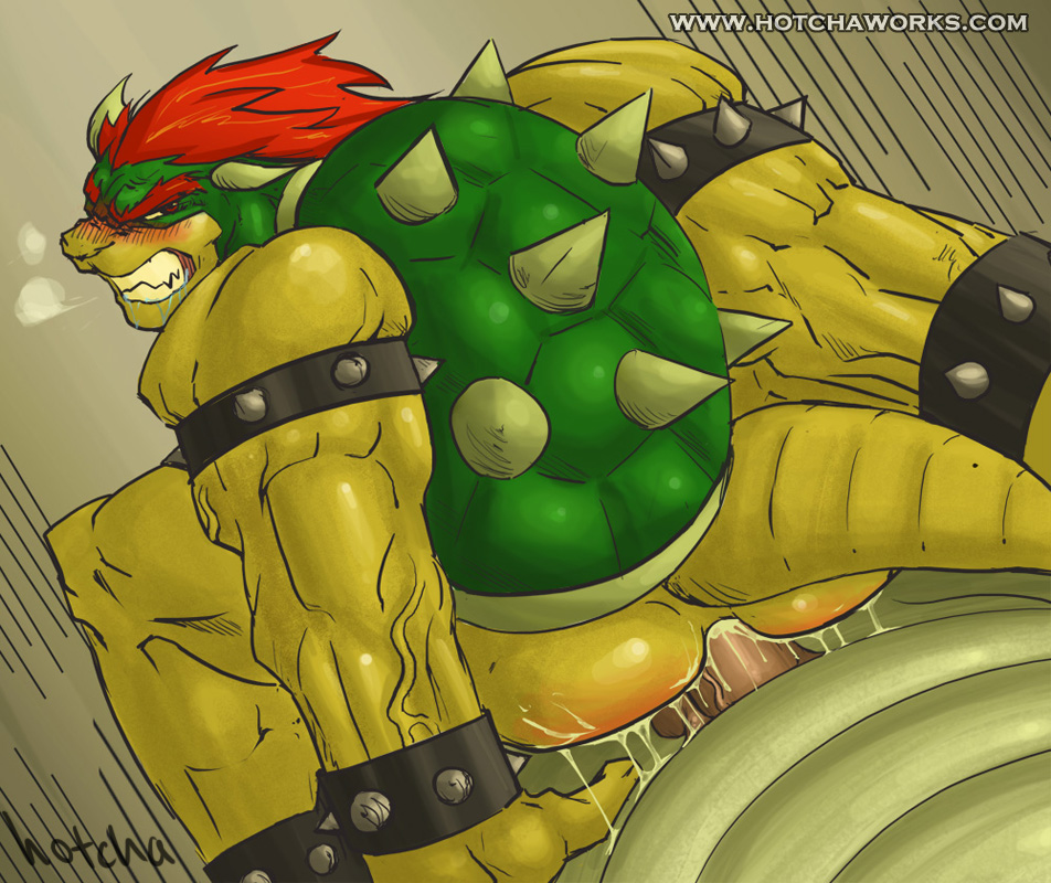 2boys anal anthro ass bara blush bowser cum furry gay horn hotcha male male_only multiple_boys muscle no_humans penis reptile super_mario_bros. yaoi