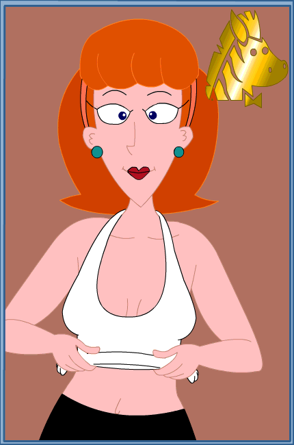 animated blue_eyes breasts expose gif linda_flynn-fletcher pedrozebra phineas_and_ferb