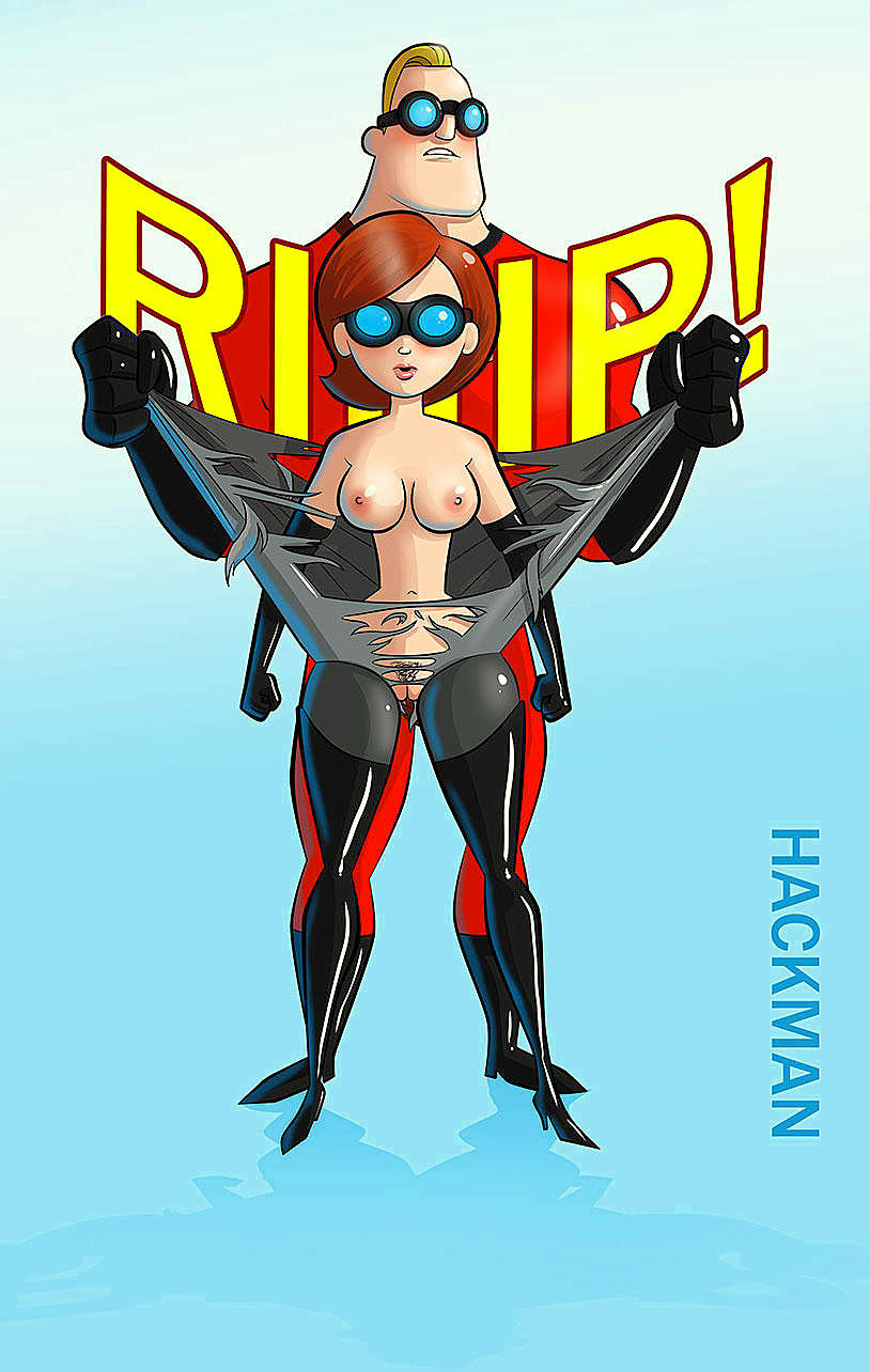 bob_parr boots breasts disney gloves helen_parr nipples shaved_pussy the_incredibles thighs torn_clothes