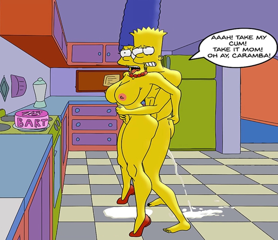 bart_simpson bustilda kitchen marge_simpson mother's_duty standing the_simpsons