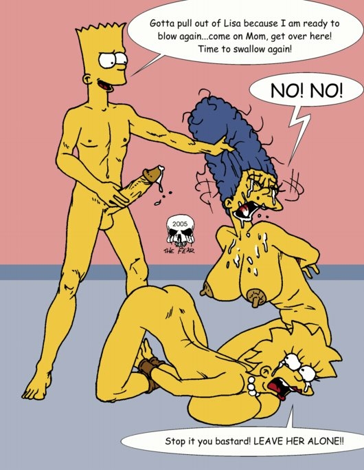 bart_simpson brother_and_sister crying crying_with_eyes_open cum cum_in_mouth cum_on_face hair_pull huge_breasts huge_penis incest lisa_simpson marge_simpson mother's_duty mother_&amp;_son mother_and_son pointy_nipples rape the_fear the_simpsons yellow_skin