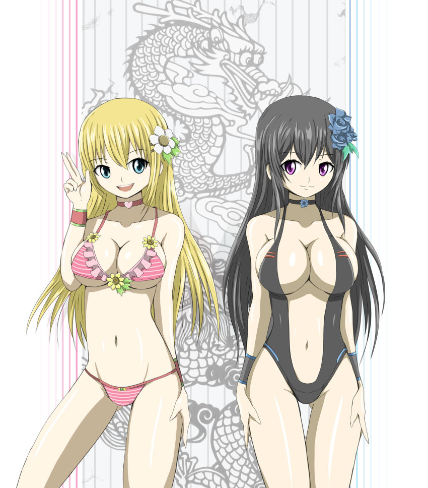 2_girls art artist_request bikini female multiple_girls standing swimsuit tagme