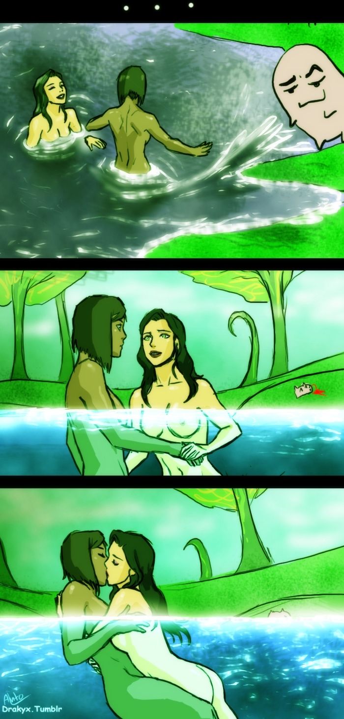 2_girls asami_sato ass avatar:_the_last_airbender breasts canon_couple dark-skinned_female dark_skin drakyx embrace female_only interracial kissing korra long_hair medium_breasts nickelodeon nipples nude partially_submerged partially_underwater_shot romantic romantic_couple skinny_dipping swimming the_legend_of_korra underwater underwater_view water wet yuri