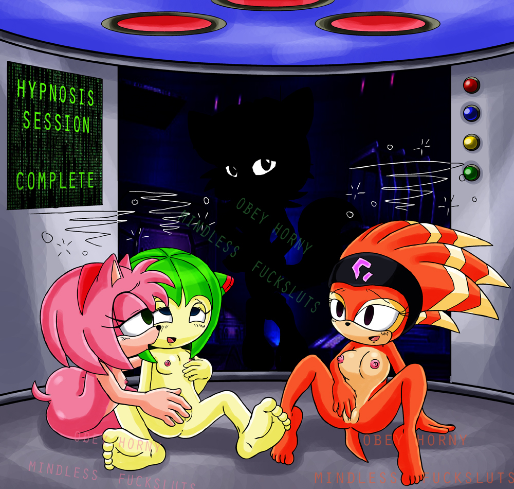 amy_rose breasts cosmo_the_seedrian empty_eyes female_only femdom femsub fiona_fox firemario86 fox_girl furry monster_girl plant_girl shade_the_echidna sonic_the_hedgehog_(series)
