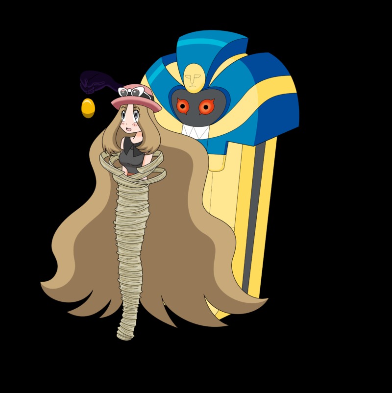forced_smile hypnosis long_hair mummification mummy sarcophagus serena_(pokemon)