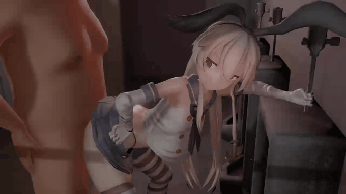 1girl ass_shake bent_over gif grinding hand_on_hip hips kantai_collection looking_back male_penetrating