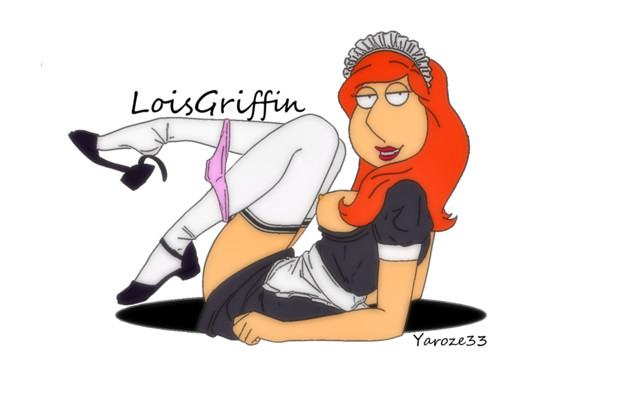 breasts_out family_guy lois_griffin maid_uniform nipple pants_down shoe_dangle shoes white_stockings yaroze33_(artist)