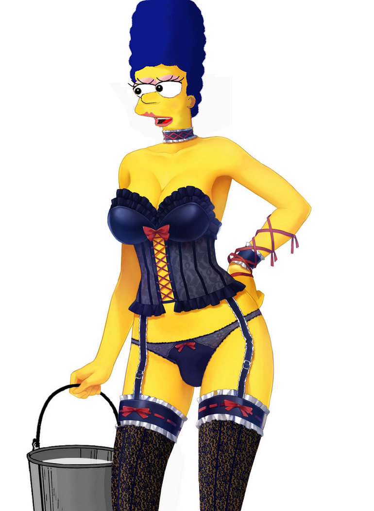 lingerie marge_simpson tagme the_simpsons underwear white_background yellow_skin