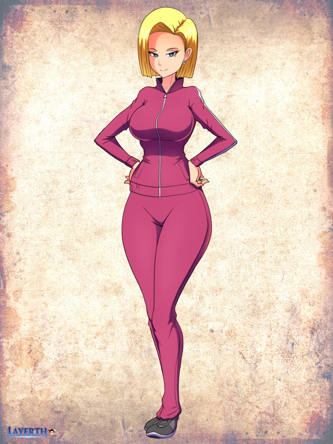 android_18 big_breasts bodysuit breasts deviantart dragon_ball dragon_ball_super dragon_ball_z layerth milf tracksuit