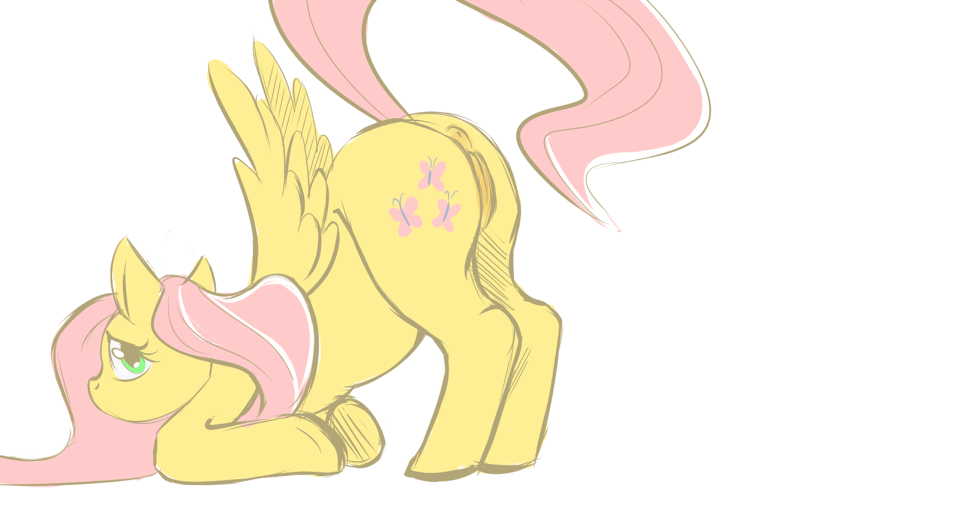 ass bent_over fluttershy friendship_is_magic my_little_pony pussy