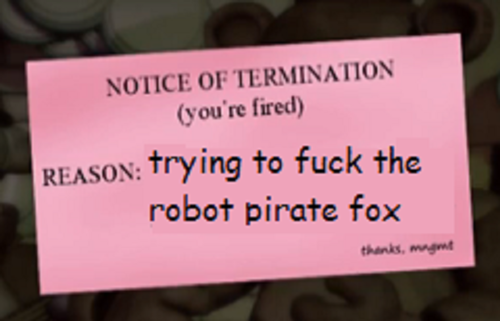 five_nights_at_freddy's foxy_(fnaf) humor rule_63 termination_notice