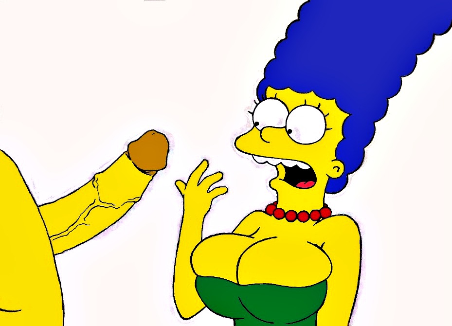 breasts marge_simpson penis tagme the_simpsons white_background yellow_skin