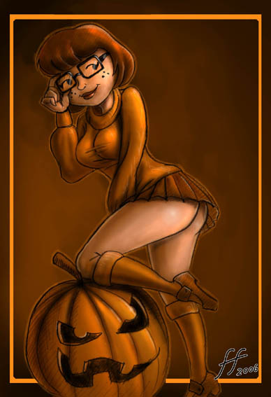 ass fernando_faria_(artist) glasses pumpkin socks solo sweater velma_dinkley