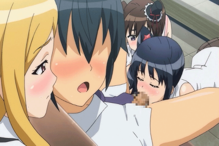 1boy 3_girls 3girls :o all_fours animated audience bangs bare_shoulders black_hair blonde_hair blue_hair blush bottomless breasts breasts_outside censored closed_eyes couch exhibitionism faceless faceless_male fellatio female fishnets frills gif hair hat hat_ribbon headgear hentai hetero indoors kamii_maki katekano:_idol_sister katekano_idol_sister large_breasts long_hair looking_at_another looking_back male/female mini_top_hat moaning mosaic_censoring multiple_girls necktie no_bra no_eyes nose_blush ooizumi_maina open_clothes open_mouth open_shirt oral parted_bangs penis pink_eyes profile public purple_eyes ribbon shirt short_hair side_ponytail sidelocks sitting sleeveless sleeveless_shirt striped sweat takano_ayaka tan tile_floor tiles twin_tails watching white_shirt wing_collar