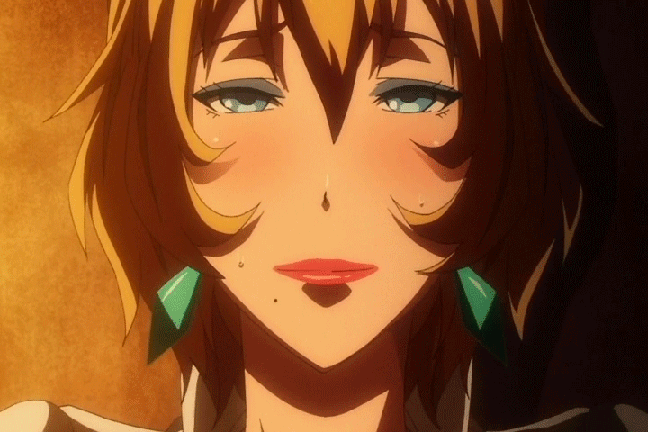 1girl animated animated_gif anime blonde_hair blue_eyes blush breasts butcha-u censored cleavage clothed_sex earrings eroquis eyeshadow female gif happy_sex hentai huge_breasts ichijou_shizuka jewelry jutaijima lipstick looking_at_viewer makeup nipples portrait pussy red_lipstick school sex short_hair smile solo sweat