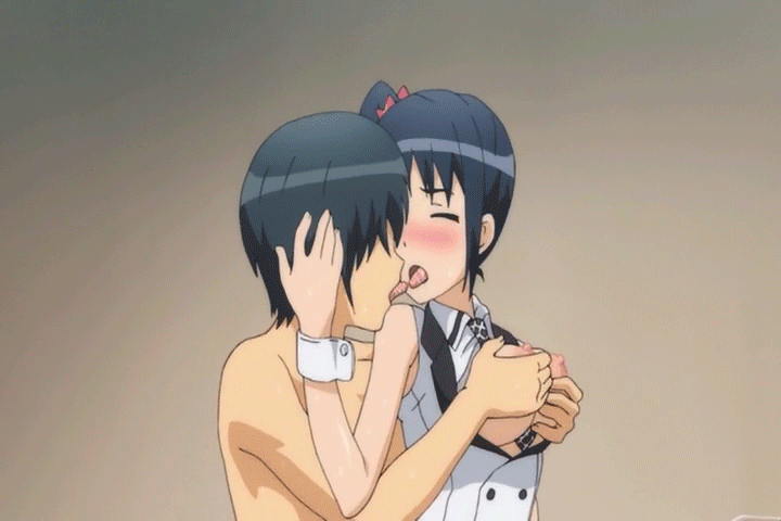 1boy 1girl animated animated_gif between_breasts blush breast_grab breasts breasts_outside censored cleavage closed_eyes clothed_female_nude_male female french_kiss gif grabbing kamii_maki katekano_idol_sister kiss no_bra open_clothes open_mouth open_shirt pussy school sex shirt side_ponytail tongue tongue_out