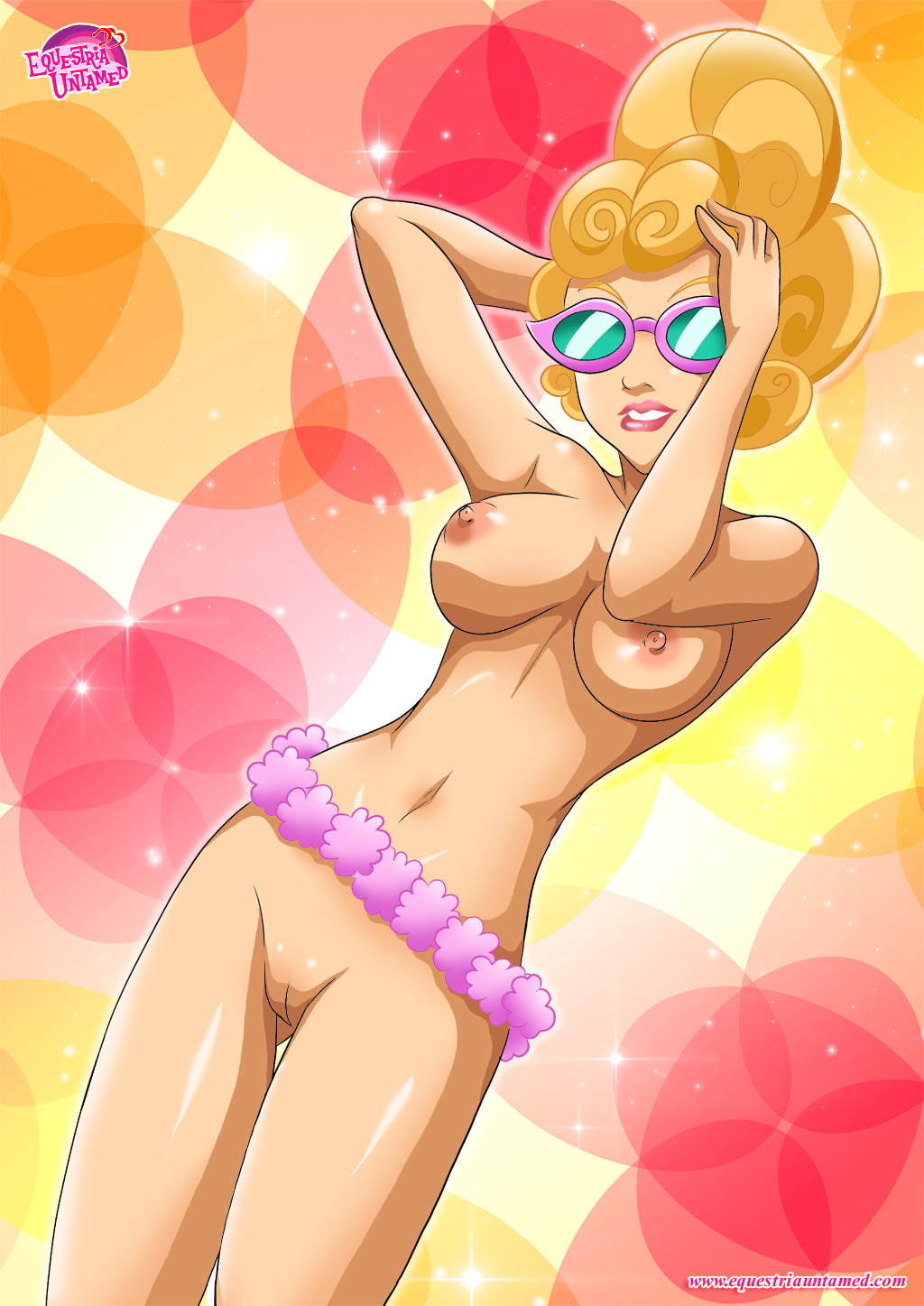 1girl big_breasts blonde_hair breasts equestria_untamed female female_only friendship_is_magic humanized lemon_chiffon my_little_pony nude palcomix pussy solo