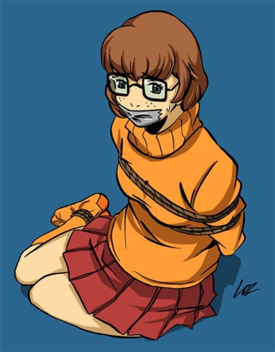 bound gagged glasses scooby-doo socks sweater tied velma_dinkley