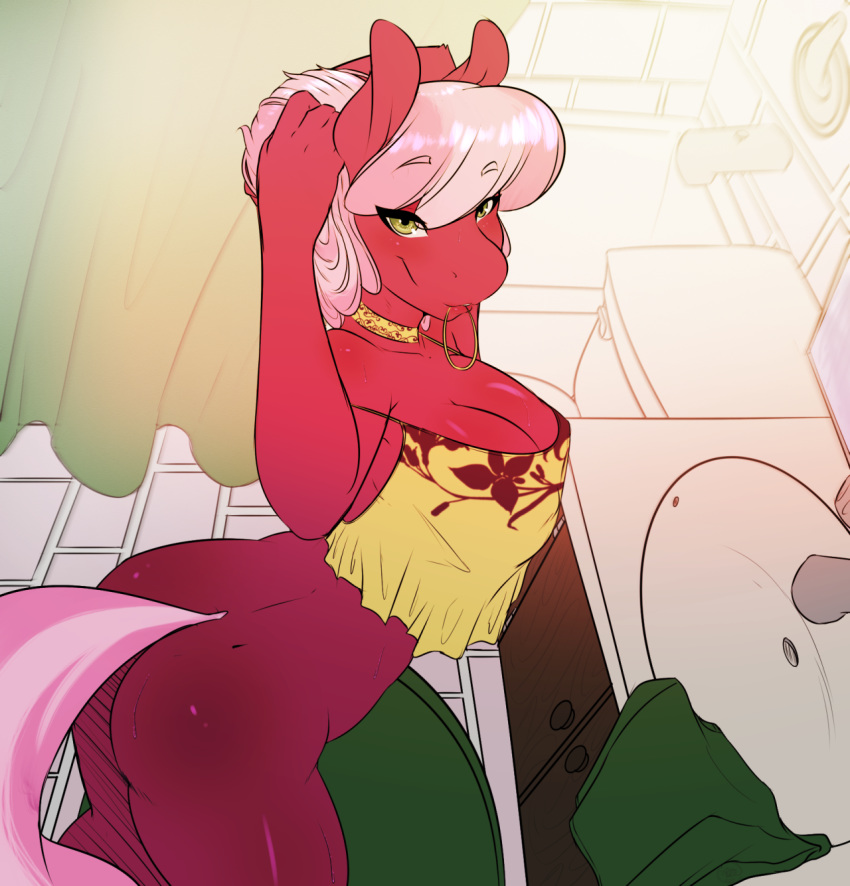 ass bathroom breasts cheerilee friendship_is_magic looking_at_viewer my_little_pony pony testicles
