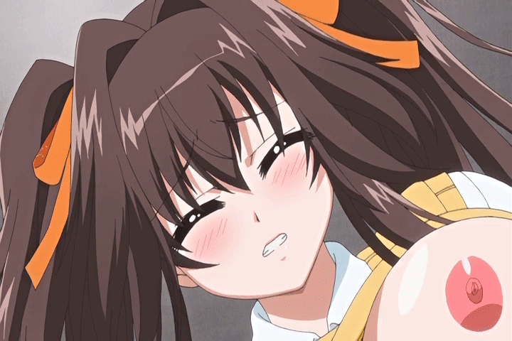 animated animated_gif bouncing_breasts breasts cleavage clothed_sex female gif huge_breasts ikenai_koto_the_animation moaning nipples sex twintails