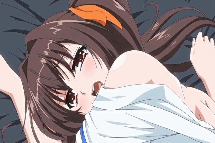 aftersex animated animated_gif bed brown_hair gif heavy_breathing ikenai_koto_the_animation moaning tears twintails
