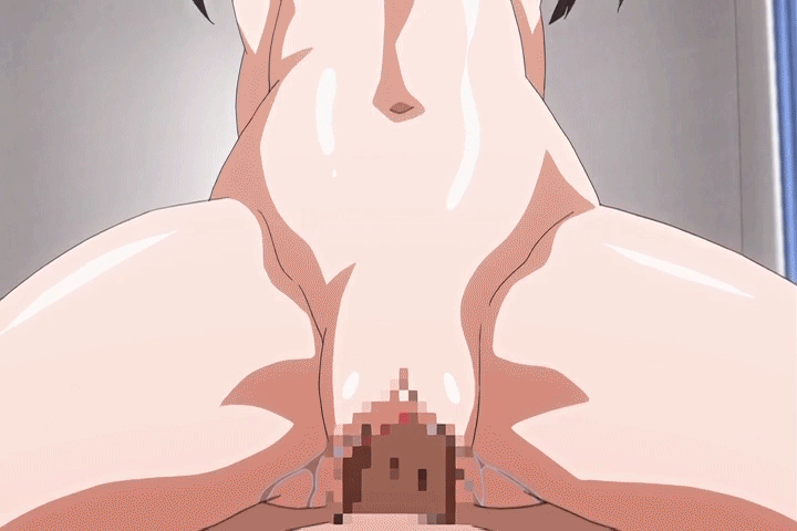 1boy 1girl animated animated_gif bdsm bounce bouncing_breasts breasts brown_hair censored collar female gif hetero ikenai_koto_the_animation large_breasts moaning nipples nude penis pussy sex slave straddling twintails vaginal
