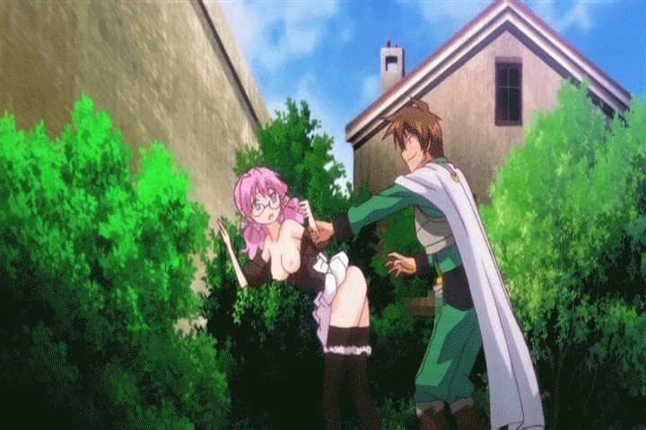 animated_gif blue_eyes breasts censored gif glasses grin imminent_sex large_breasts pink_hair rance_01 sex sill_plain skirt smile thighhighs