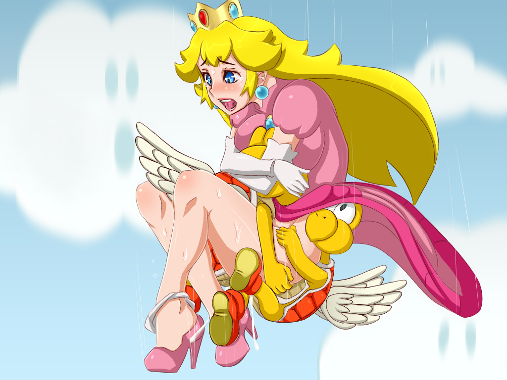 artist_request big_breasts blonde_hair blue_eyes crown curvaceous dress earrings female headwear high_heels jewelry koopa_paratroopa long_hair mario_(series) nintendo panties pink_dress princess princess_peach pussy scalie sex shoes sleeveless sleeveless_dress strapless_dress super_mario_bros. super_mario_galaxy thick_thighs thighs voluptuous white_gloves white_leggings wide_hips