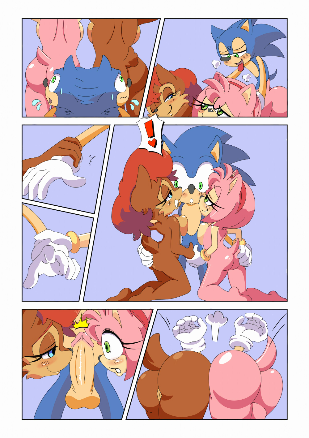2015 amy_rose anthro ass big_ass big_breasts breasts chipmunk cloudz comic erection female furry hedgehog imminent_sex male mammal michiyoshi nude penis pussy rodent sally_acorn sega sonic_(series) sonic_the_hedgehog testicles